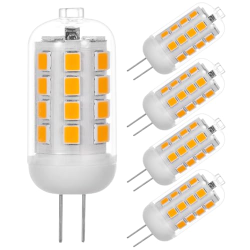 Tupolife G4 LED 230V Warmweiß 2.5W Ersetzt 25W Halogenlampen, G4 Stiftsockellampe LED Dimmbar Leuchtmittel, Warmweiss 3000K 220V-240V 250LM, 5 Stück von Tupolife
