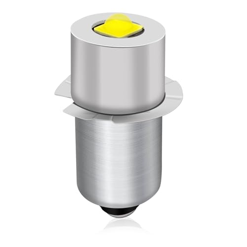 P13.5S 3V LED Taschenlampenbirne Notarbeitslichtlampe, DC 3V 0.2W Weiß Birne für DC Typ 2-Sektion LED Maglite Taschenlampen, 1 Stück von Tupolife