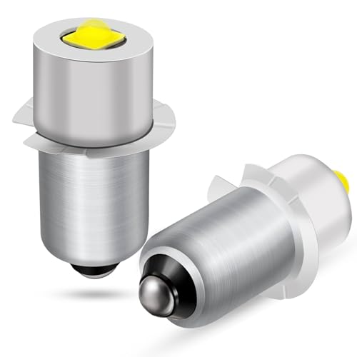Tupolife P13.5S Hochleistungs 3W Lampe, für Maglite LED Upgrade Taschenlampen Notarbeitslichtlampe LED Birne, DC 4V 5V 6V 12V Weiß für DC Typ 3-12 Sektion Taschenlampen, 2 Stück von Tupolife