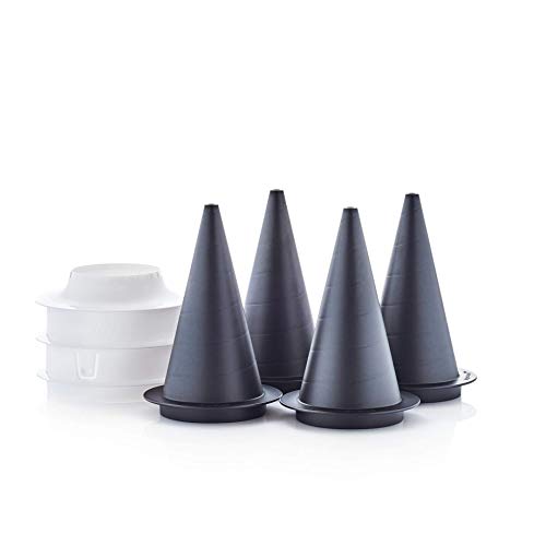 TUPPERWARE UltraPro Cornetti, Cornet Party - 4 Kegelbackformen für Eiswaffeln, Teighörnchen, Trubotschki, Schillerlocken von Tupper