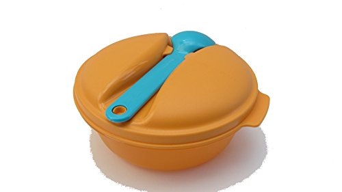 Tupperware Salatschüssel Salat Snack & Go 600 ml orange grün von Tupperware