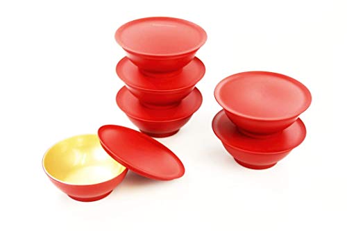 TUPPERWARE Allegra Dessert-Schälchen 275 ml rot-gold (6) Dessert Schale von Tupperware