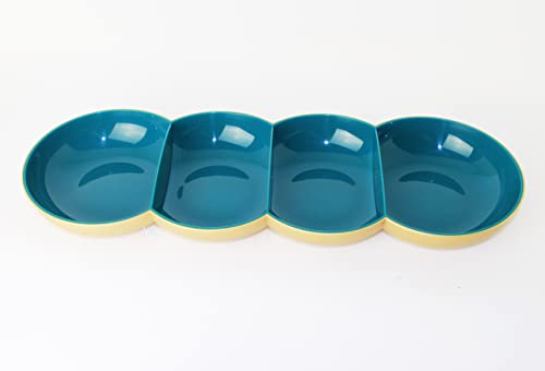 TUPPERWARE Allegra Servierschale Servierquartett Perle Petrol/Gold + Joghurtbecher von TUPPERWARE Mikrowelle
