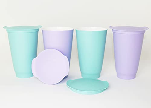 TUPPERWARE Allegra Trinkbecher Cups 450ml Joghurtbecher 2X Flieder + 2X Mint + Hängelöffel Limette TUPPERWARE Allegra Trinkbecher Cups 450ml Joghurtbecher 2X Flieder + 2X Mint + Hängelöffel Limette von Tupperware