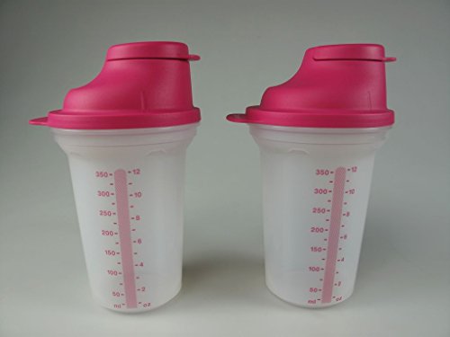 TUPPERWARE Backen Mix-Fix (2) klein 350 ml pink Shaky Küchenhelfer Shake It 8194 von Tupperware