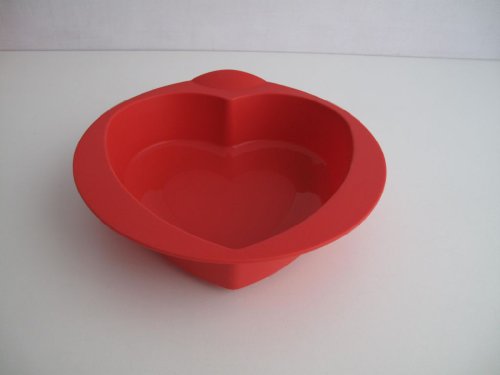 TUPPERWARE Backen Silikonform Herz rot Silikon Form Silikonherz Torte Easyplus von Tupperware
