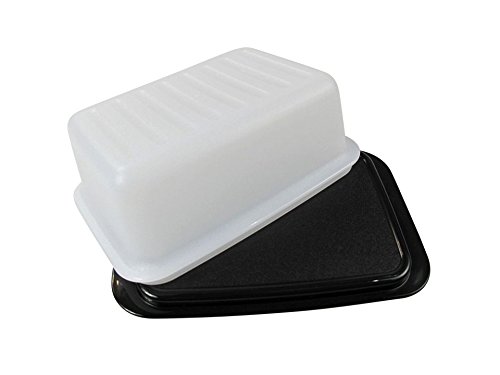 TUPPERWARE Butterdose Butter-Schatz weiß schwarz C21 Butterschatz Kühlschrank 6623 von Tupperware