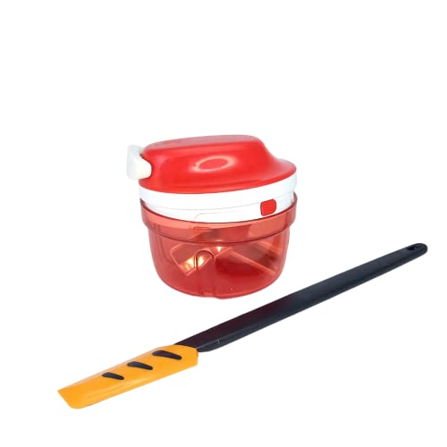 TUPPERWARE Chef Turbo-Chef rot + kleiner Top-Schaber Speedy Boy schwarz-orange P 23736 von Tupperware