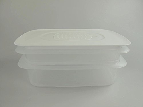 TUPPERWARE Cool`N Fresh 1,5 L + 700 ml + Klimadeckel weiß Coolsmart Stapelprofi von Tupperware