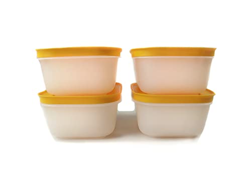TUPPERWARE Gefrier-Behälter Eis-Kristall 450ml weiß-orange Eiskristall (4) 30938 von Tupperware