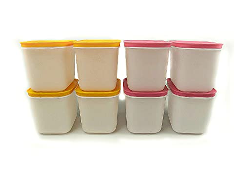 TUPPERWARE Gefrier-Behälter 1,1 L pink (4) +orange (4) Eis-Kristall Eiskristall von Tupperware