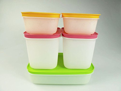 TUPPERWARE Gefrier-Behälter 1,1L (2) +1,0L + 450ml (2) Eiskristall Eis-Kristall P 21727 von Tupperware