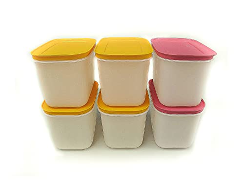 TUPPERWARE Gefrier-Behälter 1,1L pink (2) + orange (4) Eis-Kristall Eiskritall von Tupperware