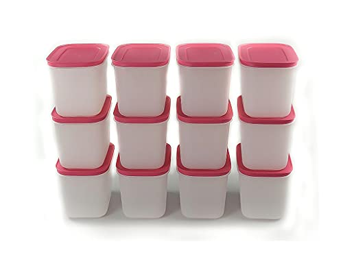 TUPPERWARE Gefrier-Behälter 1,1L weiß-pink (12) hoch EIS-Kristall Eiskristall von Tupperware