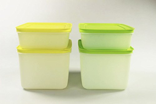 TUPPERWARE Gefrier-Behälter 2,5 L (2) + 1,0 L (2) limette + grün Eiskristall von Tupperware