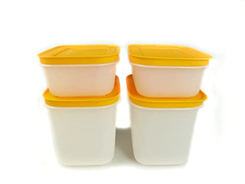 TUPPERWARE Gefrier-Behälter 450 ml (2)+1,1L (2) orange Eis-Kristall Eiskristall von Tupperware