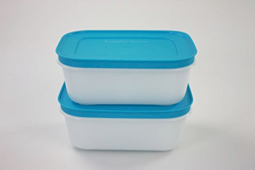 TUPPERWARE Gefrier-Behälter 450 ml weiß-blau (2) Behälter Kristall Eiskristall 15473 von Tupperware