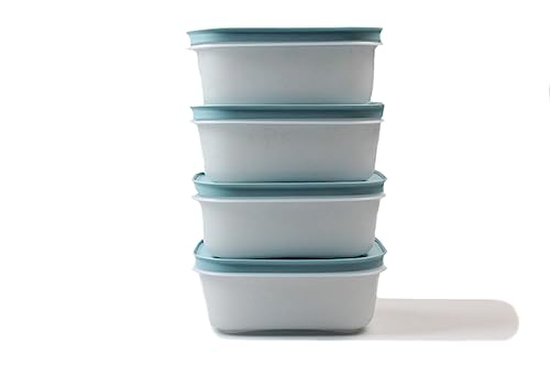 TUPPERWARE Gefrier-Behälter 450 ml weiß-blau (4) Eiskristall Behälter Kristall P 21752 von Tupperware