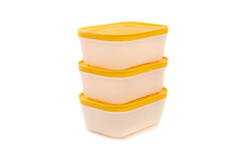 TUPPERWARE Gefrier-Behälter 450 ml weiß-orange Eis-Kristall (3) Eiskristall von Tupperware