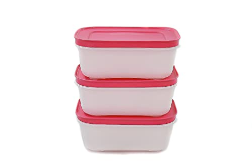 TUPPERWARE Gefrier-Behälter 450 ml weiß-pink (3) Behälter Kristall Eiskristall von Tupperware