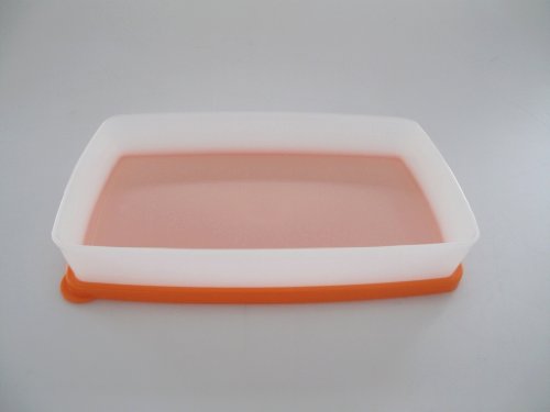 TUPPERWARE Gefrier-Behälter 600 ml orange weiß flach Gefrierbehälter Polarstern von Tupperware