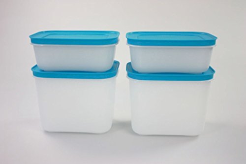 TUPPERWARE Gefrier-Behälter Eiskristall 1,1 L (2) + 450 ml (2) blau Eis-Kristall P 21734 von Tupperware