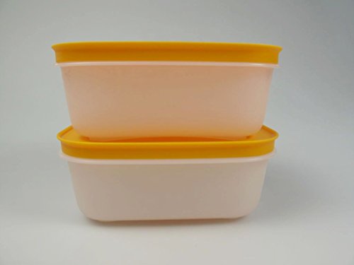 TUPPERWARE Gefrier-Behälter Eiskristall 450 ml (2) weiß-orange Eis-Kristall P 21728 von Tupperware