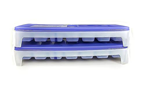 TUPPERWARE Gefrier-Behälter Eiswürfler (2) Eiswürfel-Behälter + Deckel lila blau von Tupperware
