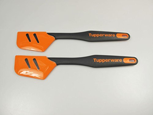 TUPPERWARE Griffbereit 2x Top-Schaber schwarz-orange TOP-Teigspachtel P 21445 von Tupperware