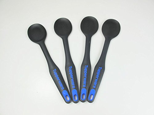 TUPPERWARE Griffbereit Kochlöffel(4) schwarz-blau TOP-Kochlöffel D174 Rührlöffel P 23136 von Tupperware