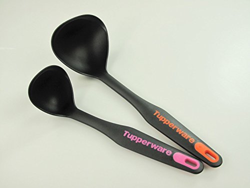 TUPPERWARE Griffbereit Schöpflöffel schwarz-orange + klein schwarz-pink P 23525 von Tupperware