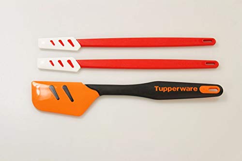 TUPPERWARE Griffbereit Top-Schaber weiß-rot (2) klein + orange groß Teigspachtel von Tupperware