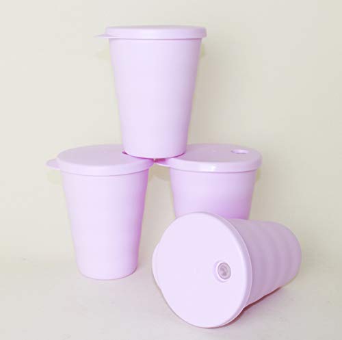 TUPPERWARE Junge Welle Trinkhalmbecher 330ml 4X Rosa + Trichter von TUPPERWARE Mikrowelle