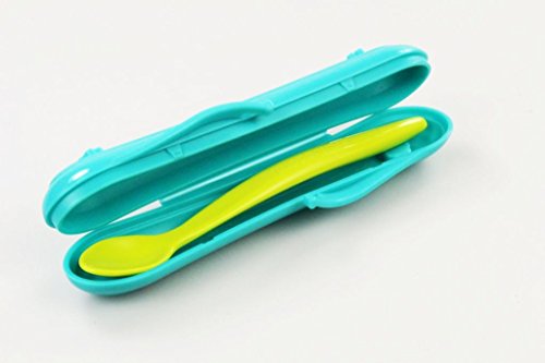 TUPPERWARE Kinder Soft-Fütterlöffel türkis-limette TupperCare Löffel mit Box von Tupperware