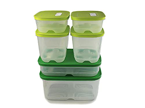 TUPPERWARE Kühlschrank 4,4L hoch+1,8L grün flach+ 1,8L (2) + 800ml (2) KlimaOase von Tupperware