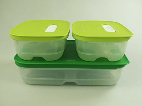 TUPPERWARE Kühlschrank 1,8 L flach + 800 ml (2) KlimaOase PrimaKlima P 23919 von Tupperware