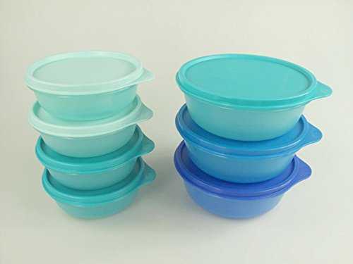 TUPPERWARE Kühlschrank Hit-Parade 600ml blau (3) +300ml türkis (4) von Tupperware