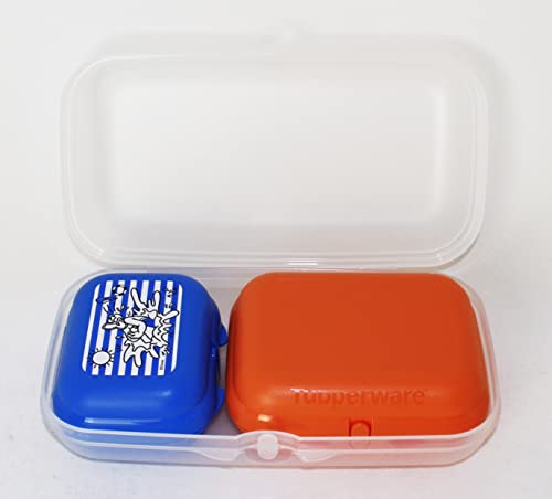 TUPPERWARE Lunchbox Twin Set Maxi Transparent + Gr.2 Ziegelrot + Gr.1 Donald blau von Tupperware