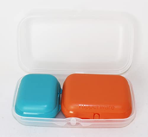 TUPPERWARE Lunchbox Twin Set Maxi Transparent + Gr.2 Ziegelrot + Gr.1 Türkis Uni von TUPPERWARE Mikrowelle