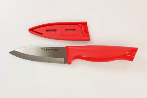 TUPPERWARE Messer Essential-Serie rot mit Wellenschliff von Tupperware