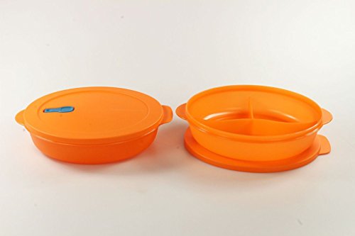 TUPPERWARE Mikrowelle CrystalWave 1,9 L mit Abtrennung orange Micro Wave (2) von Tupperware