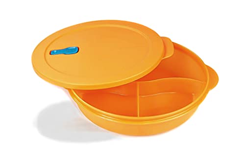 TUPPERWARE Mikrowelle CrystalWave 1,9 L mit Abtrennung orange Micro Wave Pop von Tupperware