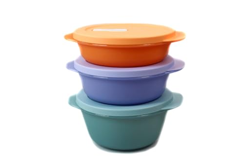 TUPPERWARE Mikrowelle CrystalWave pastell 775ml blau+560ml lila+390ml orange von Tupperware