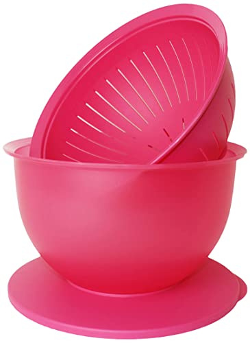 TUPPERWARE Mikrowelle Junge Welle Schüssel 4,3 L + Sieb PINK ROSA Servieren Schale von Tupperware