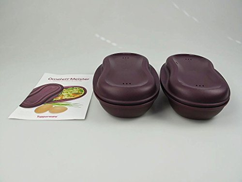 TUPPERWARE Mikrowelle Omlett-Meister 430ml lila (2) Eierspeisen + Rezeptheft P 23566 von Tupperware