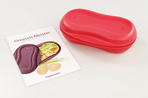 TUPPERWARE Mikrowelle Omlett-Meister lachs rot + Rezeptheft "Omelett-Meister" von Tupperware