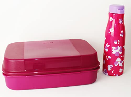 TUPPERWARE Naschkätzchen Apollo Bellevue 2,5L Beere + Thermoflasche Blume 410ml + Kühlschrank vergiss Mich Nicht von Tupperware