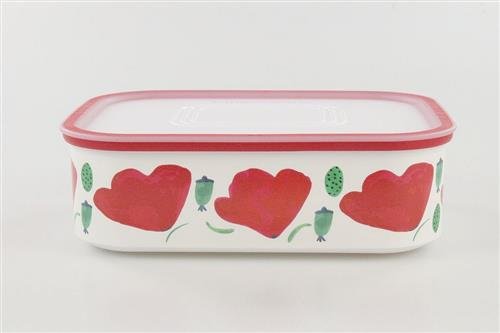 TUPPERWARE Quadro 500 ml weiß Blumen Mohn Vorratsdose Box Vorrat Frühling Ultimo 17157 von Tupperware