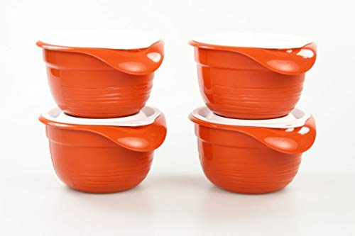 TUPPERWARE Rührschüssel Schüssel klein 650 ml (4) terraotta mit Deckel Combiplus von Tupperware