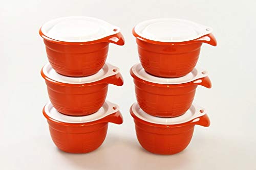 TUPPERWARE Rührschüssel Schüssel klein 650 ml (6) terraotta mit Deckel Combiplus von Tupperware